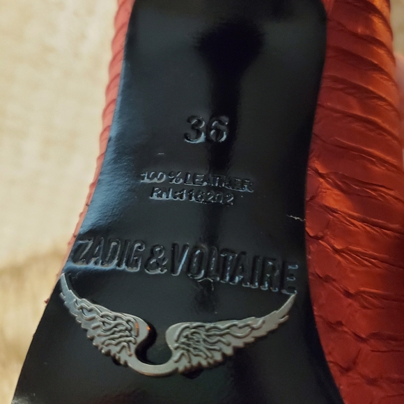 NWOT Zadig & Voltaire red python pointed toe heels/pumps size 36 100%leather - Picture 7 of 8